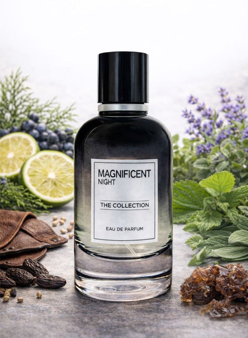 Orchid Magnificent Night Pour Homme Eau de Parfum 100ml for Men | Long Lasting Fresh Spicy Woody Perfume with Bergamot, Juniper Berries & Coriander | Leather, Tonka & Patchouli Base - Image 1